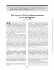 The Specter of Neo-Authoritarianism in the Philippines Cover Page