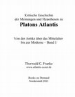 Kritische Geschichte der Meinungen und Hypothesen zu Platons Atlantis (2. Aufl.) Cover Page