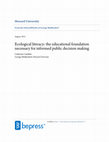 Ecological literacy: the educational foundation necessary for informed public decision making Cover Page