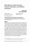 Research paper thumbnail of Multi-Needs for Multi-Screening: Practices, Motivations, and Attention Distribution