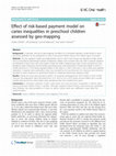 Research paper thumbnail of Effect of risk-based payment model on caries inequalities in preschool children assessed by geo-mapping