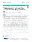 Burnout among postgraduate doctors in Colombo: prevalence, associated factors and association with self-reported patient care Cover Page