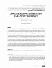 Research paper thumbnail of Consideraciones sobre Dios para nuestro tiempo // Considerations about God for our Time