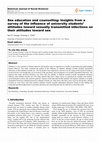 Research paper thumbnail of Sex education and counselling: Insights from a survey of the influence of university students’ attitudes toward sexually transmitted infections on their attitudes toward sex