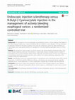 Endoscopic injection sclerotherapy versus N-Butyl-2 Cyanoacrylate injection in the management of actively bleeding esophageal varices: a randomized controlled trial Cover Page