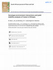 Genotype-environment interactions and yield stability analyses of maize in Ethiopia Cover Page