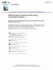 Research paper thumbnail of Different types of pausing modes during transcription initiation