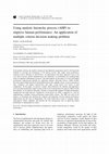 Using analytic hierarchy process (AHP) to improve human performance: An application of multiple criteria decision making problem Cover Page