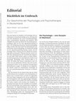 Research paper thumbnail of Rückblick im Umbruch Zur Geschichte der Psychologie und Psychotherapie in Deutschland