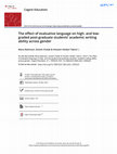 Research paper thumbnail of The effect of evaluative language on high-and lowgraded post-graduate students' academic writing ability across gender