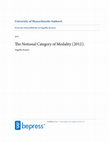 The Notional Category of Modality Cover Page