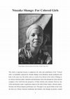 Research paper thumbnail of Ntozake Shange: For Colored Girls