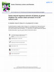 Some natural aqueous extracts of plants as green inhibitor for carbon steel corrosion in 0.5 M sulfuric acid Cover Page