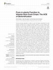 From in planta Function to Vitamin-Rich Food Crops: The ACE of Biofortification Cover Page