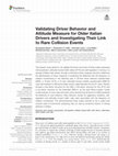 Validating Driver Behavior and Attitude Measure for Older Italian Drivers and Investigating Their Link to Rare Collision Events Cover Page