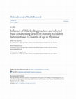 Research paper thumbnail of Influence of child feeding practices and selected basic conditioning factors on stunting in children between 6 and 24 months of age in Myanmar