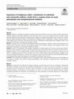 Research paper thumbnail of Importance of Indigenous elders’ contributions to individual and community wellness: results from a scoping review on social participation and intergenerational solidarity