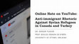 Research paper thumbnail of Online Hate on YouTube: Anti-immigrant Rhetoric Against Syrian Refugees in Canada and Turkey