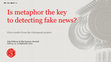 Research paper thumbnail of Is metaphor the key to detecting fake news? First results from the Fakespeak project (IAFL15, September 2021, Birmingham, UK)