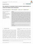 Research paper thumbnail of Key elements in assessing circular economy implementation in small and medium-sized enterprises