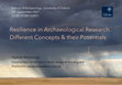 2021, Workshop: Resilience in Archaeological Research Different Concepts & their Potentials Cover Page