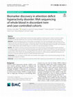 Biomarker discovery in attention deficit hyperactivity disorder: RNA sequencing of whole blood in discordant twin and case-controlled cohorts Cover Page