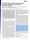 Elevated vitamin E content improves all-transβ-carotene accumulation and stability in biofortified sorghum Cover Page