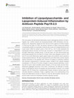 Research paper thumbnail of Inhibition of Lipopolysaccharide- and Lipoprotein-Induced Inflammation by Antitoxin Peptide Pep19-2.5