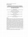 Research paper thumbnail of Mediating Role of Environmental Commitment between Green Organizational Identity and Green Innovation Performance