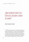 Research paper thumbnail of ¿Qué podrían decir las Ciencias Sociales sobre el amor?