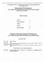 Research paper thumbnail of International Workshop “Cave Climate and Paleoclimate – Best Record of the Global Change”, Stara Zagora/Bulgaria, Sept 2002