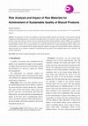 Risk Analysis and Impact of Raw Materials for Achievement of Sustainable Quality of Biscuit Products Cover Page