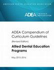 ADEA Compendium of Curriculum Guidelines Allied Dental Education Programs Cover Page