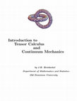 Introduction to Tensor Calculus and Continuum Mechanics. Heinbockel. Cover Page