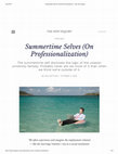 Summertime Selves (On Professionalization) Cover Page