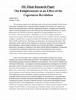 ISU Final Research Paper The Enlightenment as an Effect of the Copernican Revolution Cover Page