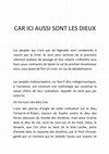 Research paper thumbnail of CAR ICI AUSSI SONT LES DIEUX, Gérôme Taillandier