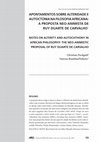 Research paper thumbnail of Apontamentos sobre Alteridade e Autoctonia na Filosofia Africana: A proposta Neo-Animista de Ruy Duarte de Carvalho