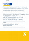 Research paper thumbnail of Pędziwiatr, K., (2019) Local Report on Policy Frameworks Targetting Migrant Entrepreneurship and Social Entrepreneurship in Poland, Taskforcome Project, UEK: Kraków.