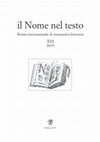 Fiorenza e le altre. Risonanze politico-ideologiche dei toponimi in Dante e altri scrittori,  in "il Nome nel testo", XXI (2019), pp. 87-96. Cover Page