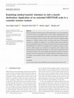 Research paper thumbnail of Examining medical tourists' intention to visit a tourist destination: Application of an extended MEDTOUR scale in a cosmetic tourism context