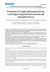 Production of Virigin Lubricating Oil from Used Engine Using Solvent Extraction and Adsorption Process Cover Page