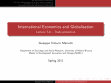 Research paper thumbnail of International Economics and Globalisation