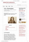 Research paper thumbnail of Giambattista Vico