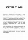 Research paper thumbnail of SOLSTICE D'HIVER, Gérôme Taillandier