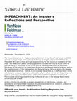 Research paper thumbnail of An Insider's Reflections and Perspective. The History of Impeachment