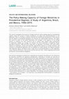 The Policymaking Capacity of Foreign Ministries in Presidential Regimes: A Study of Argentina, Brazil and Mexico, 1946-2015 Cover Page