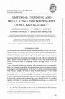 Research paper thumbnail of Defining and regulating the boundaries of sex and sexuality