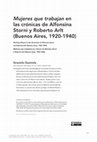 Mujeres que trabajan en las crónicas de Alfonsina Storni y Roberto Arlt (Buenos Aires, 1920-1940) Cover Page