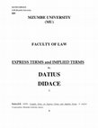 THE CONDITIONAL OF EXPRESS TERMS and IMPLIED TERMS BY Datius DIDACE Cover Page